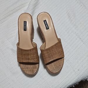 Nine West Brown Textured Mules